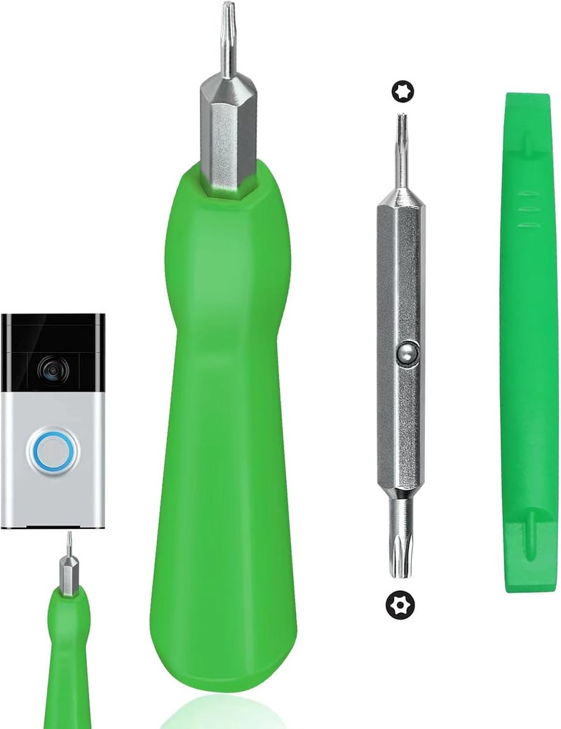 HAO HELPER Video Screwdriver Bit Set for Battery and Wifi Access - Fits All Video Doorbell Models (Green) - Image 1